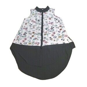 Melissa McCarthy Seven7 Size 1X Sleeveless Button Down Floral Dress/Tunic